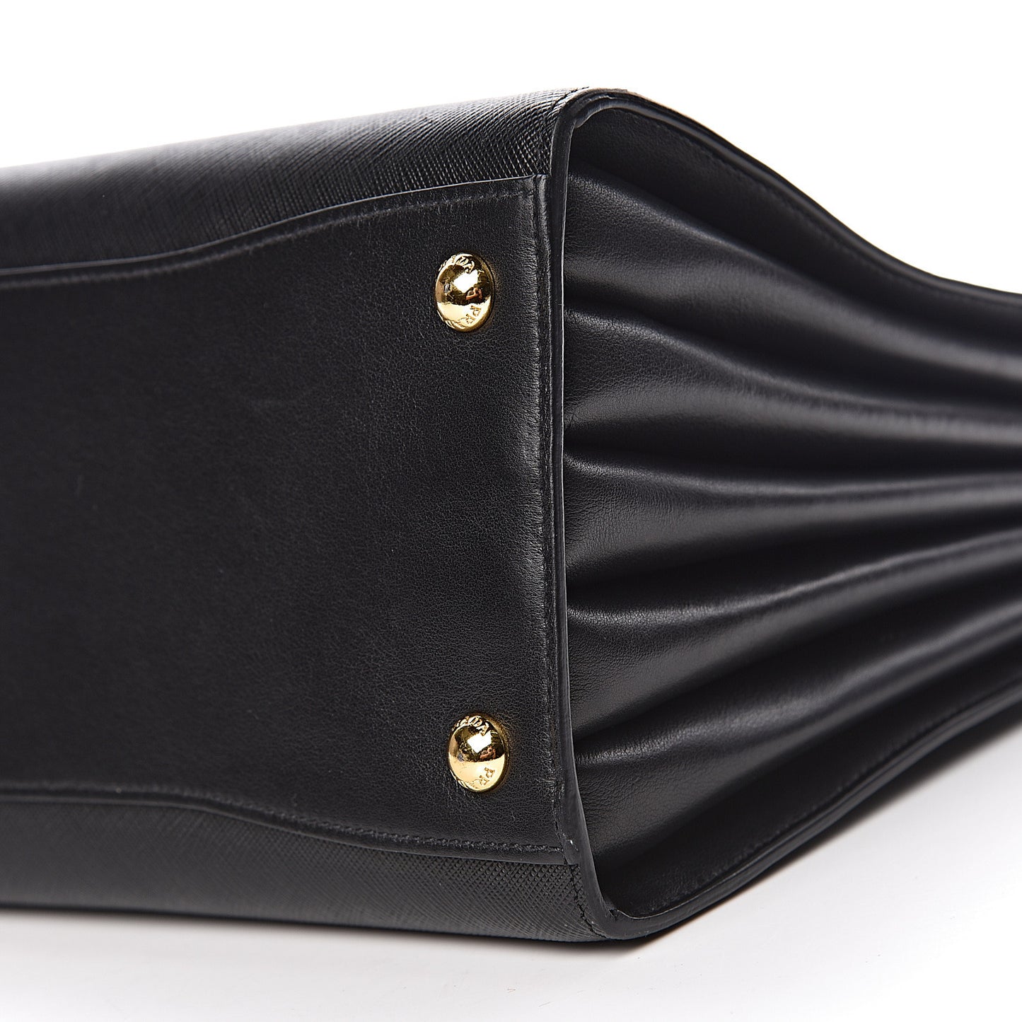 Saffiano City Calfskin Medium Bibliothèque Top Handle Black