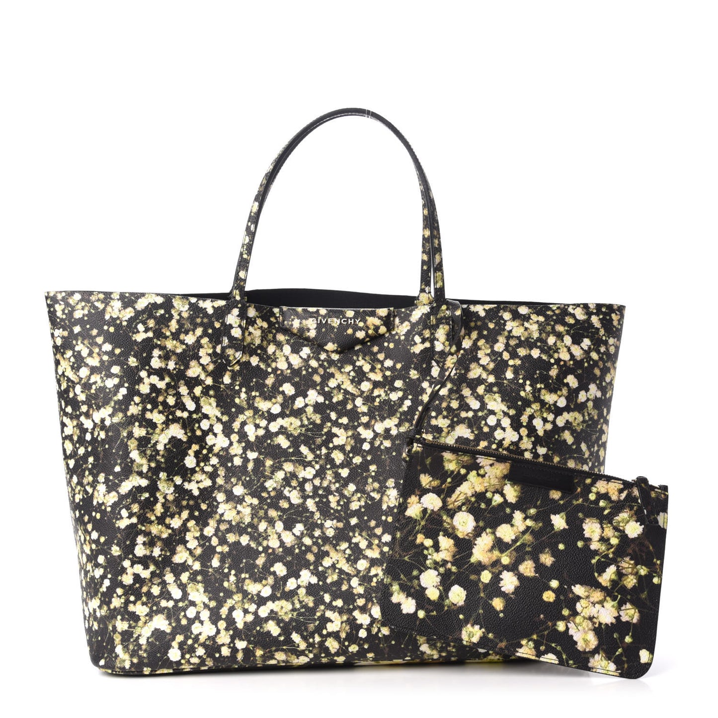 Textured Coated Canvas Baby's Breath Print Large Antigona Tote