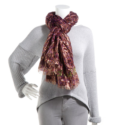 Louis Vuitton Cashmere Silk Leopard Etole Stole Disco Prune 2 of 7