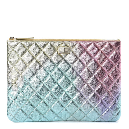 Chanel Metallic Goatskin Quilted Medium 2.55 Reissue Cosmetic Case Multicolor 1 of 10