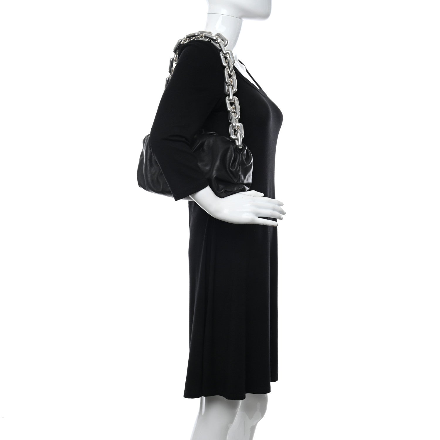Bottega Veneta Calfskin The Pouch Chain Black 2 of 10