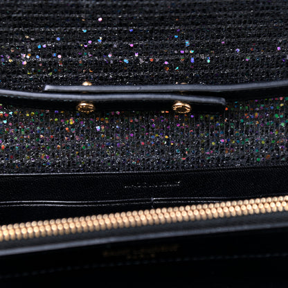 Saint Laurent Glitter Classic Monogram Chain Wallet Black Multicolor 7 of 10