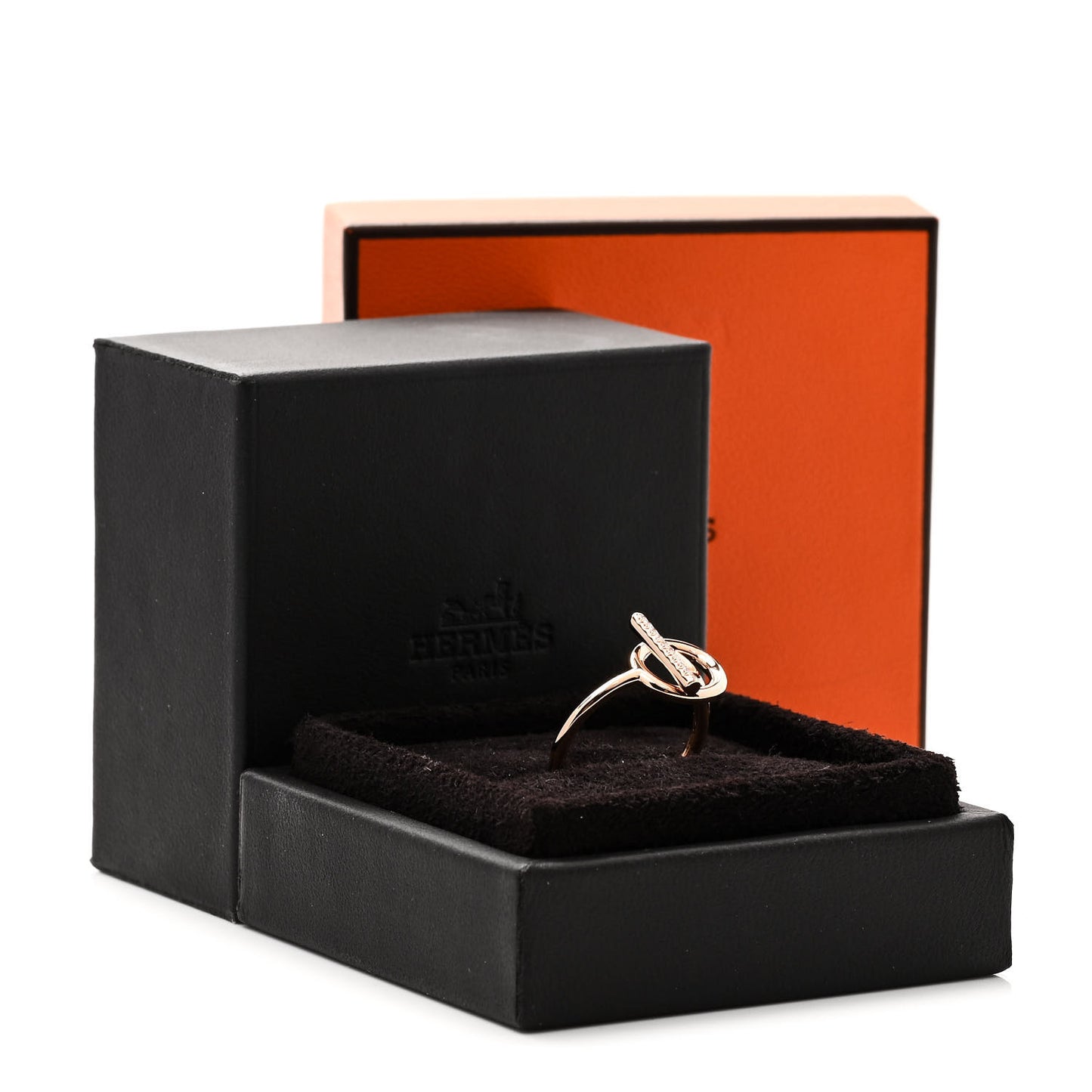 18K Rose Gold Diamond PM Echappee Ring 56 7.5