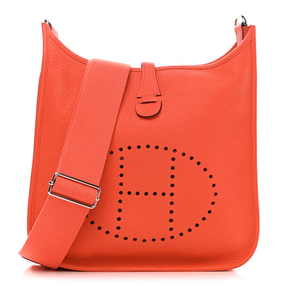Hermes Taurillon Clemence Evelyne III PM Orange Poppy 1 of 10