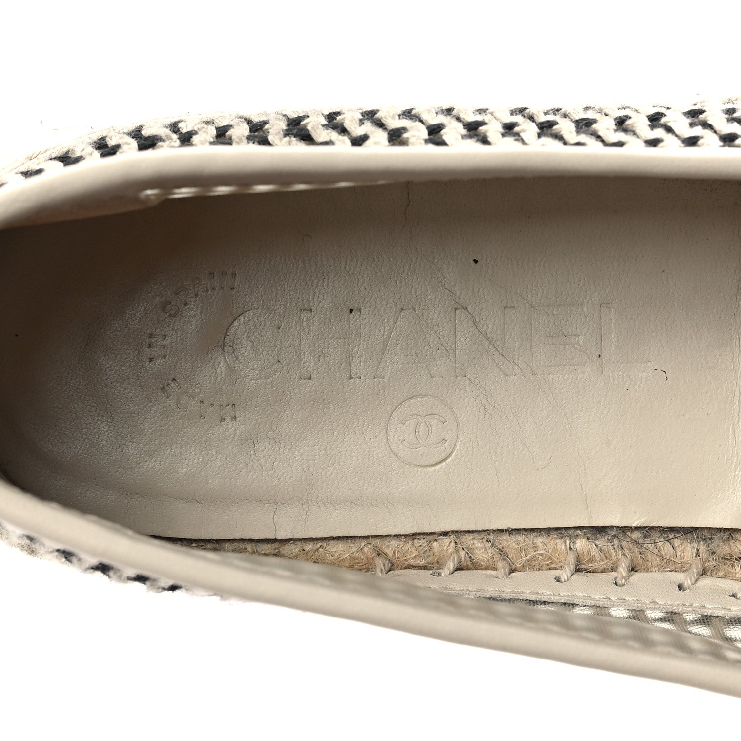 Chanel Mesh Grosgrain CC Espadrilles 38 Beige Black 8 of 10