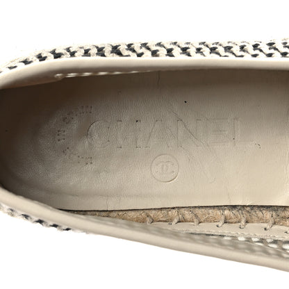 Chanel Mesh Grosgrain CC Espadrilles 38 Beige Black 8 of 10