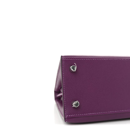 Hermes Madame Calfskin Kelly Sellier 25 Anemone 8 of 10