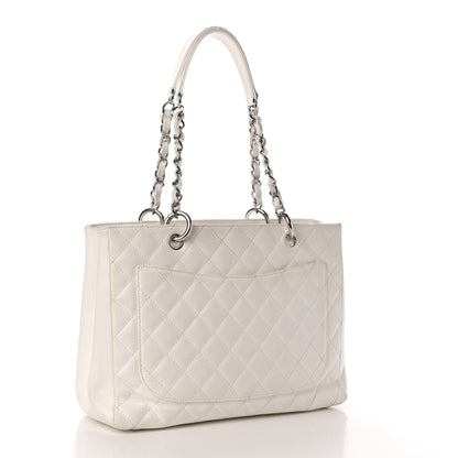 Chanel Caviar Quilted Grand Shopping Tote GST White 3 of 12