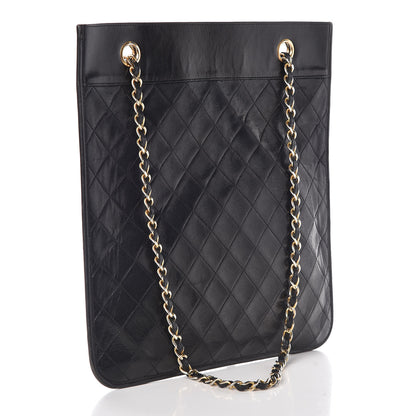 Chanel Lambskin Stitched CC Flat Tote Black 4 of 10