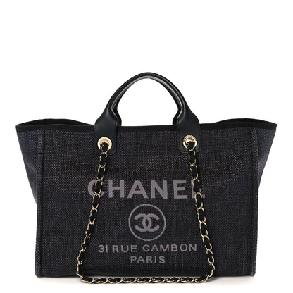 Chanel Woven Straw Raffia Medium Deauville Tote Black 1 of 9