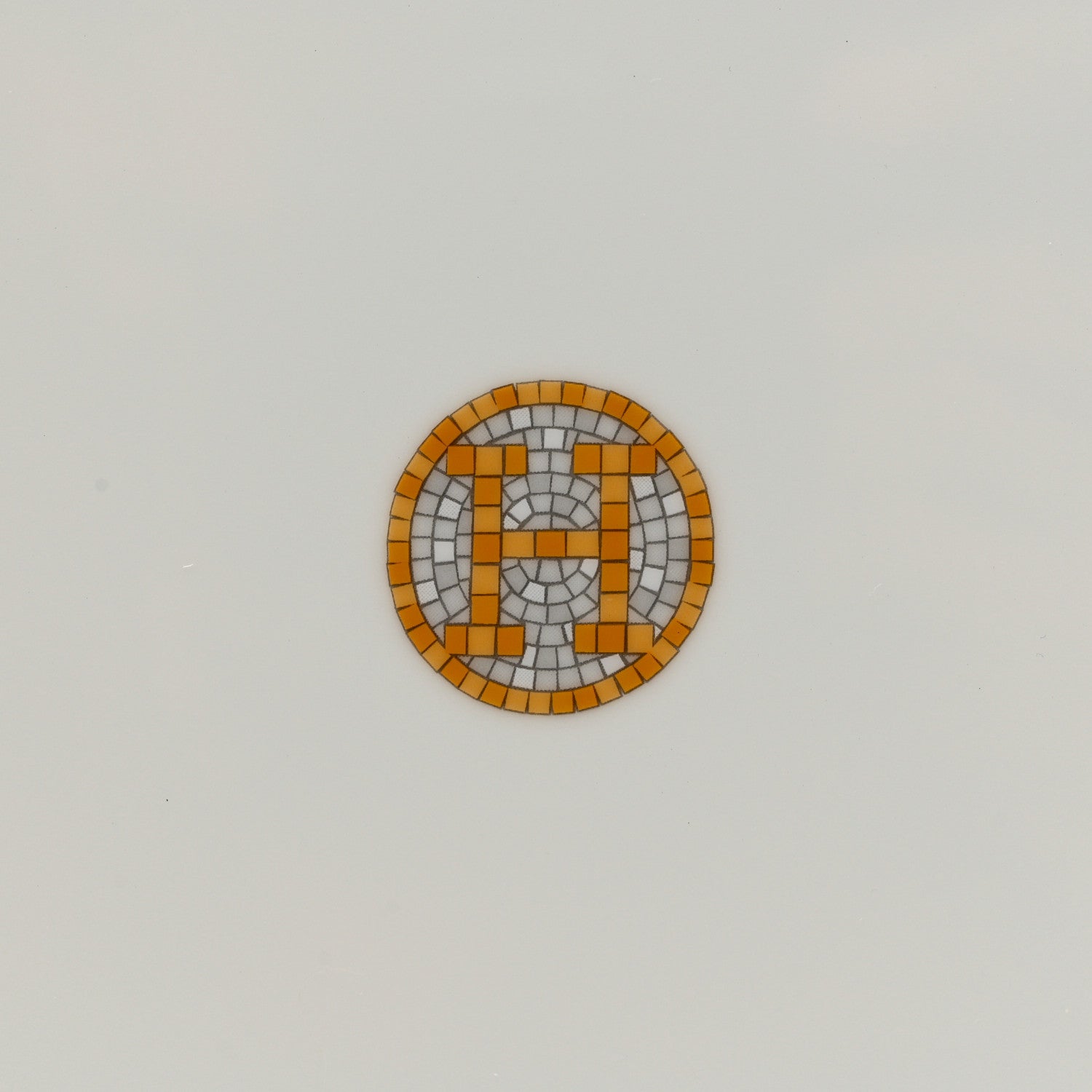 Hermes Porcelain Mosaique Au 24 Platine Presentation Plate Set of 2 Gold 4 of 6