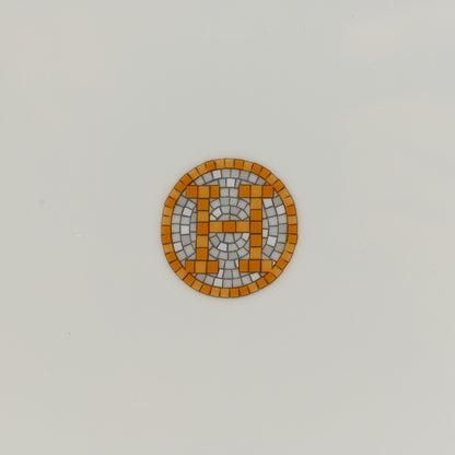 Hermes Porcelain Mosaique Au 24 Platine Presentation Plate Set of 2 Gold 4 of 6
