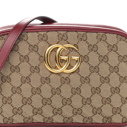 Gucci Monogram Azalea Calfskin Matelasse Diagonal Small GG Marmont Chain Shoulder Bag Beige Ebony New Cherry Red 8 of 12