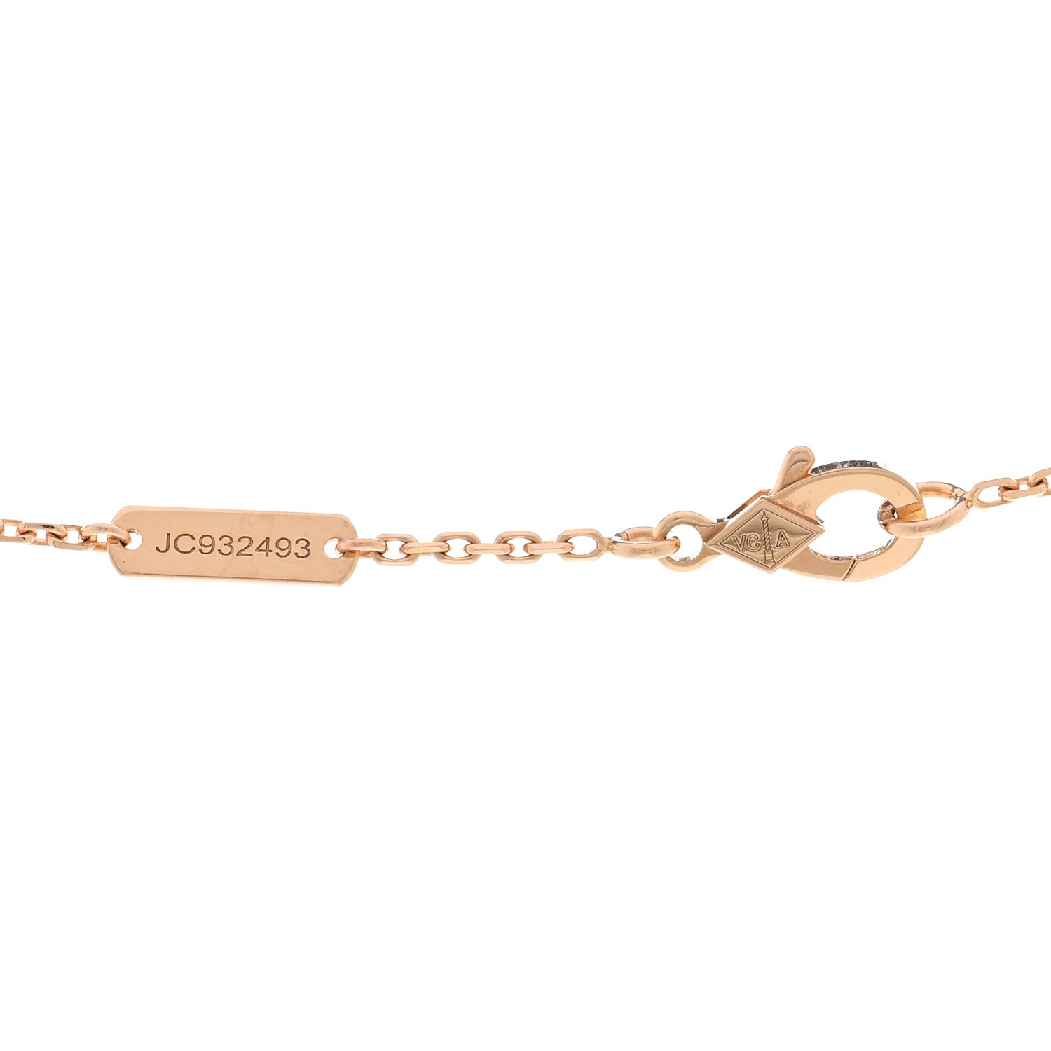 Van Cleef & Arpels 18K Rose Gold Gray Mother of Pearl Vintage Alhambra Pendant Necklace 4 of 6