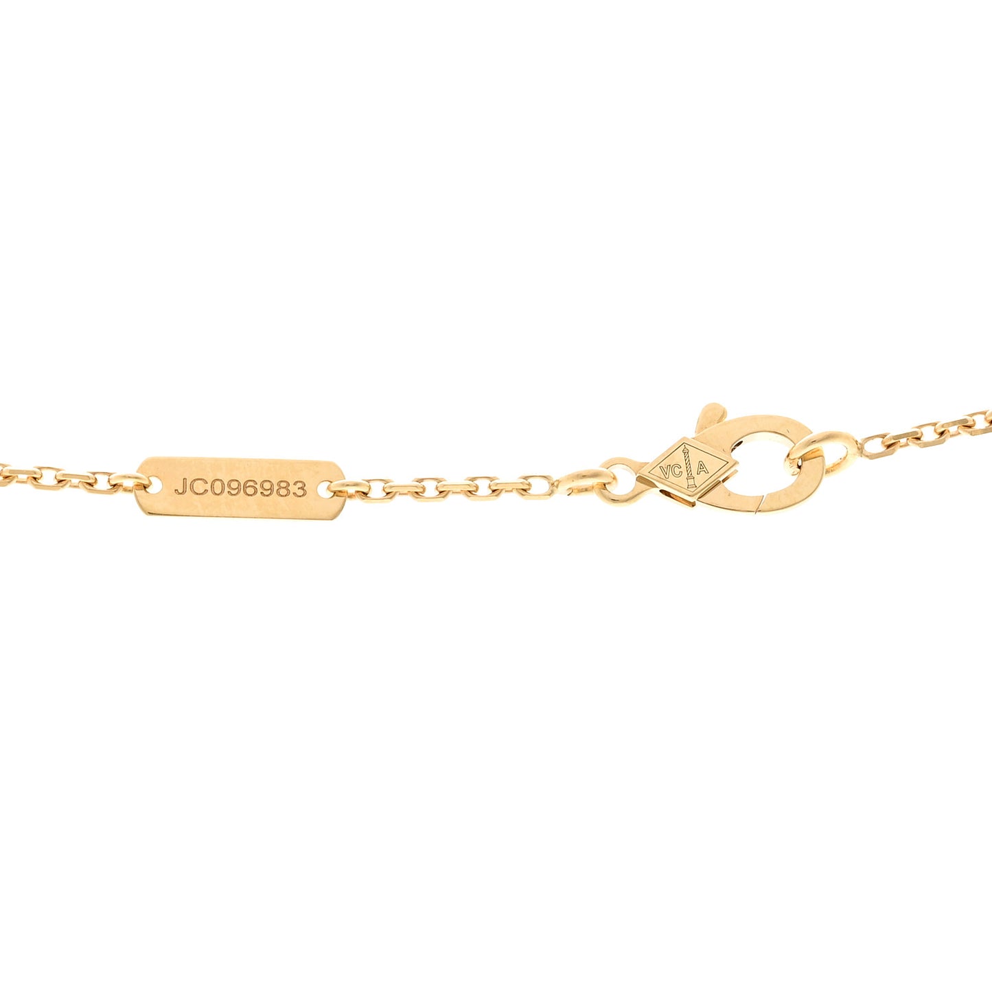18K Yellow Gold Mother of Pearl Vintage Alhambra Pendant Necklace