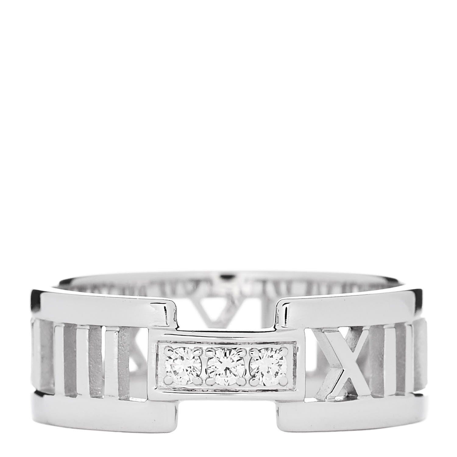 Tiffany 18K White Gold Diamond Open Atlas Ring 63 10.5 1 of 4