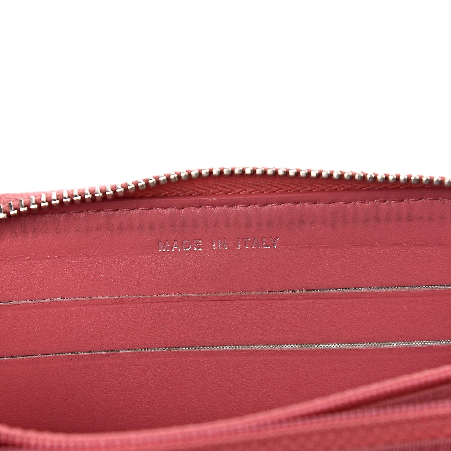 Caviar Chevron Quilted Small Zip Around Wallet Pink