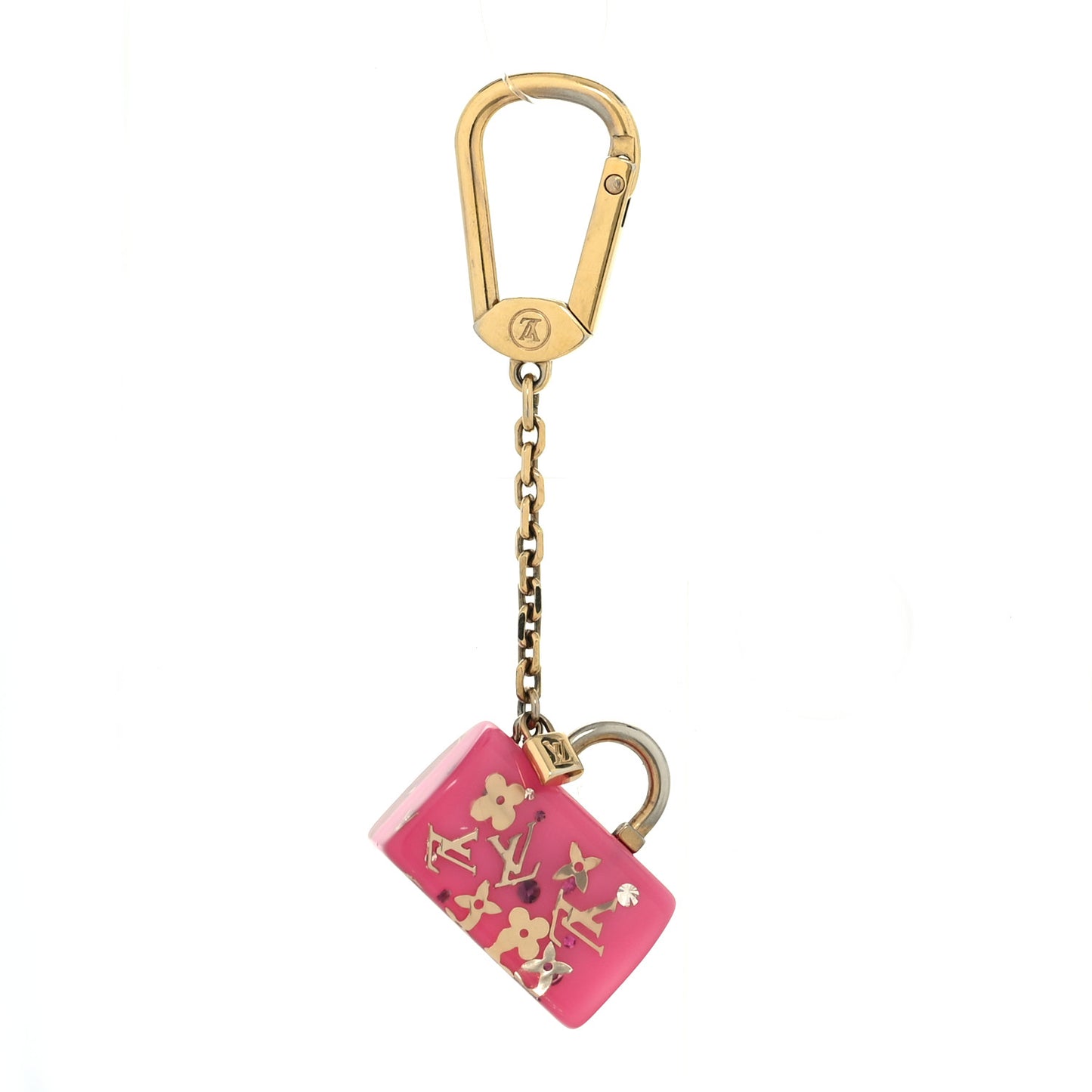 Resin Inclusion Speedy Bag Charm Key Chain Rose Pop