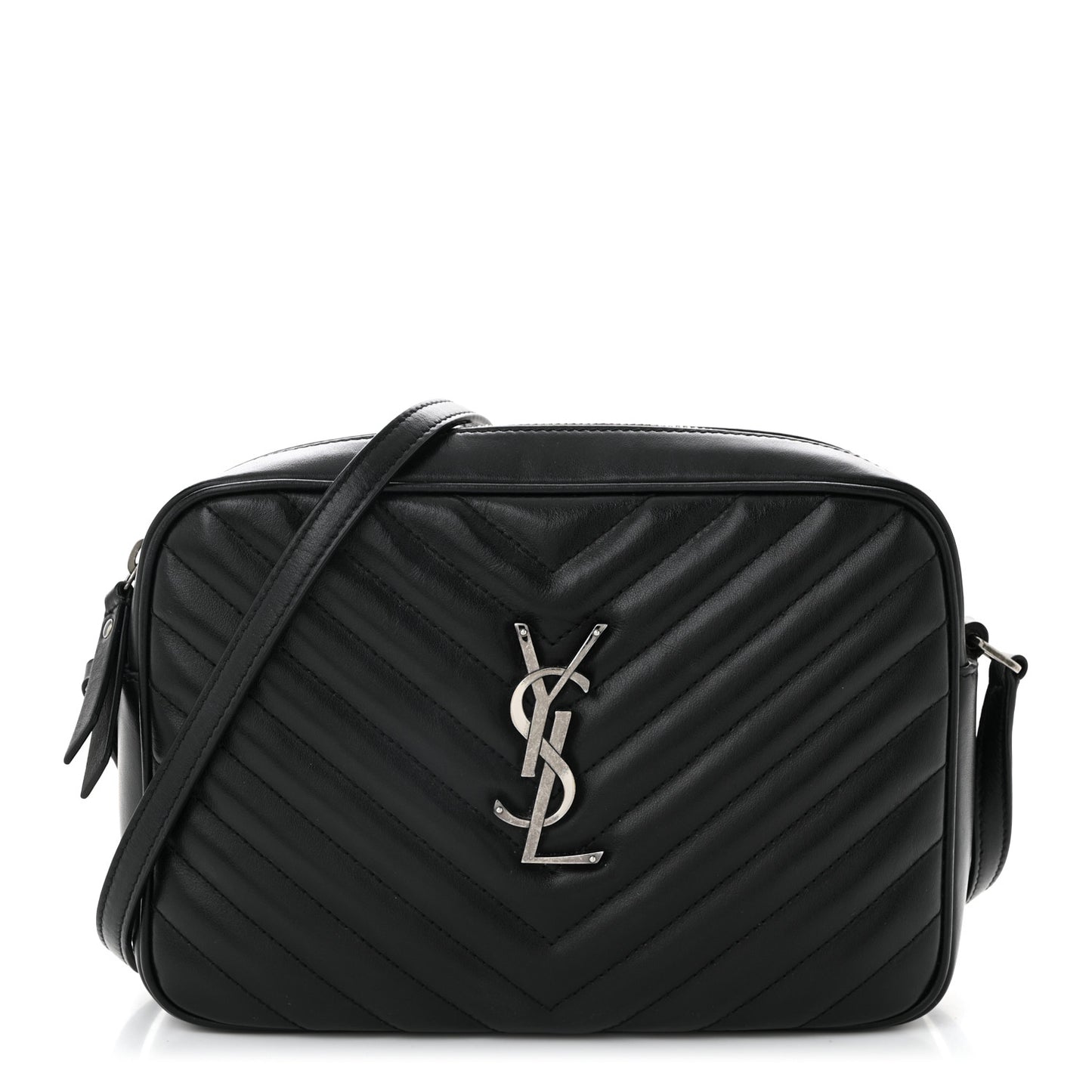 Calfskin Matelasse Monogram Lou Camera Bag Black