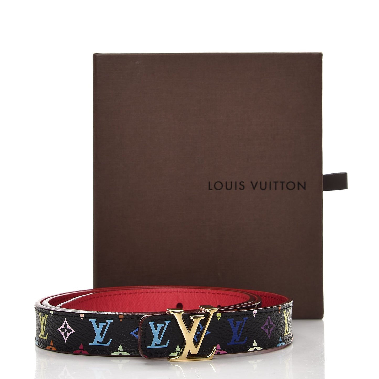 Monogram Multicolor LV Initiales Belt 80 32 Noir Grenade