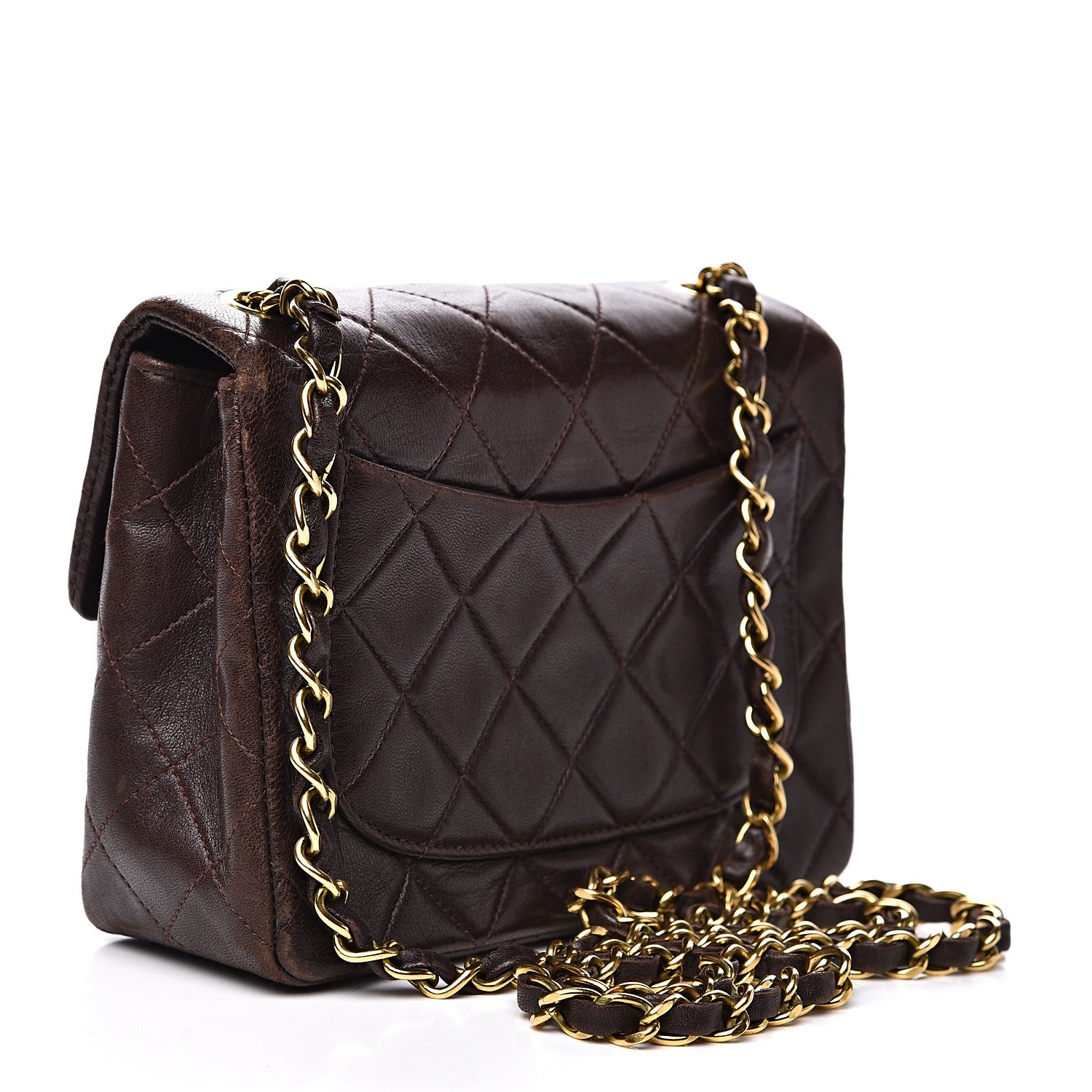 Chanel Lambskin Quilted Mini Square Flap Brown 2 of 14