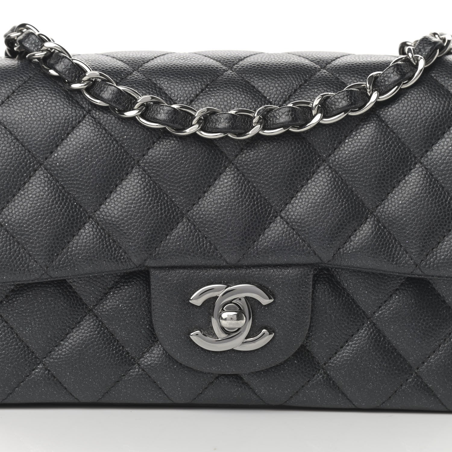 Chanel Iridescent Caviar Quilted Mini Rectangular Flap Black 8 of 12