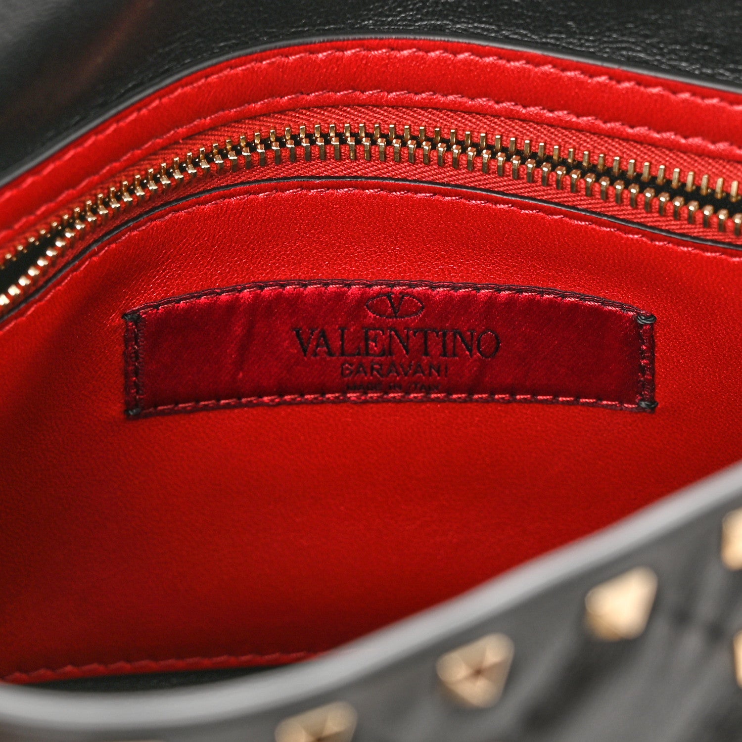 Valentino Garavani Lambskin Medium Rockstud Spike Shoulder Bag Black 5 of 8
