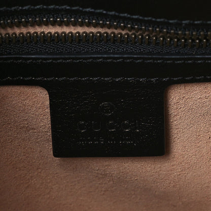 Gucci Azalea Calfskin Matelasse Heart Medium GG Marmont Slim Shoulder Bag Black 6 of 11