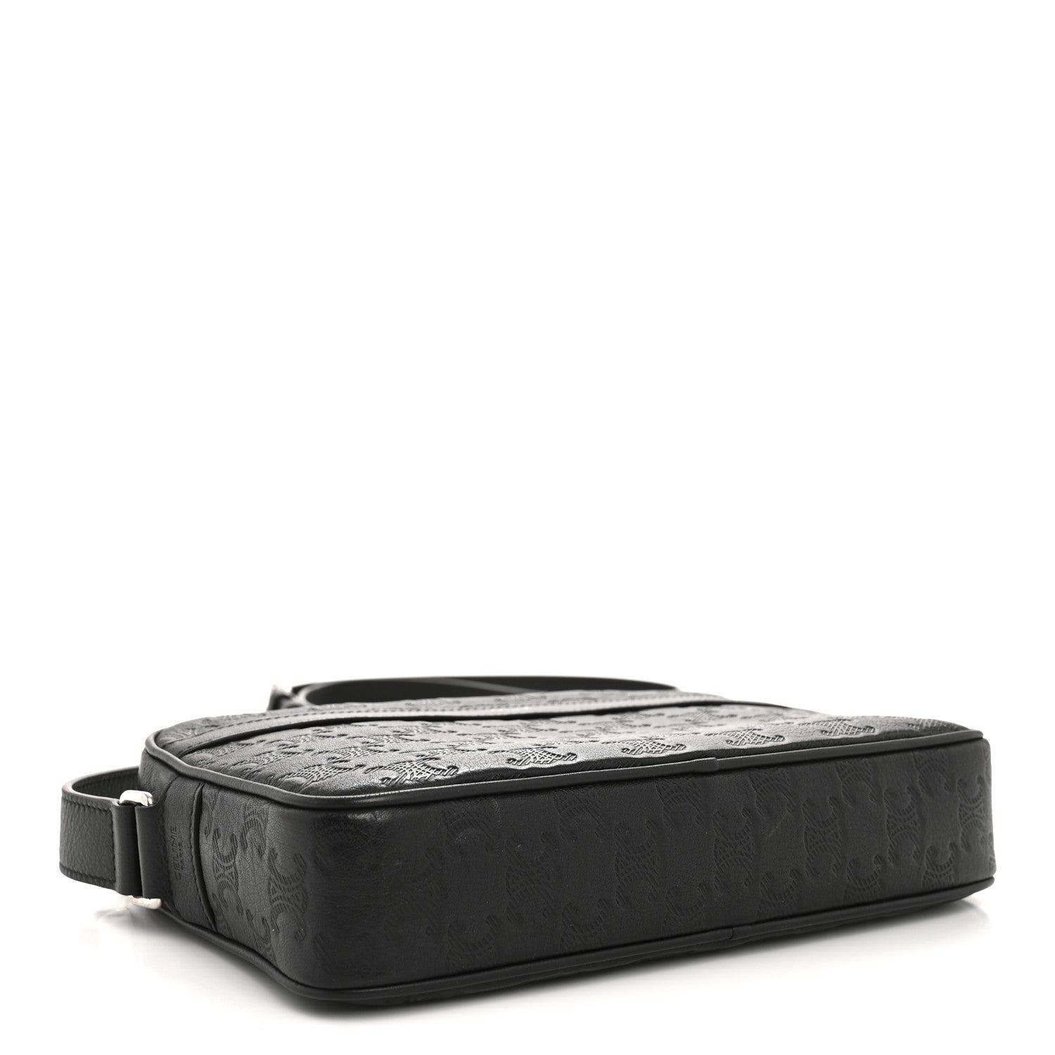 Celine Calfskin Triomphe Embossed Medium Messenger Bag Black 4 of 12