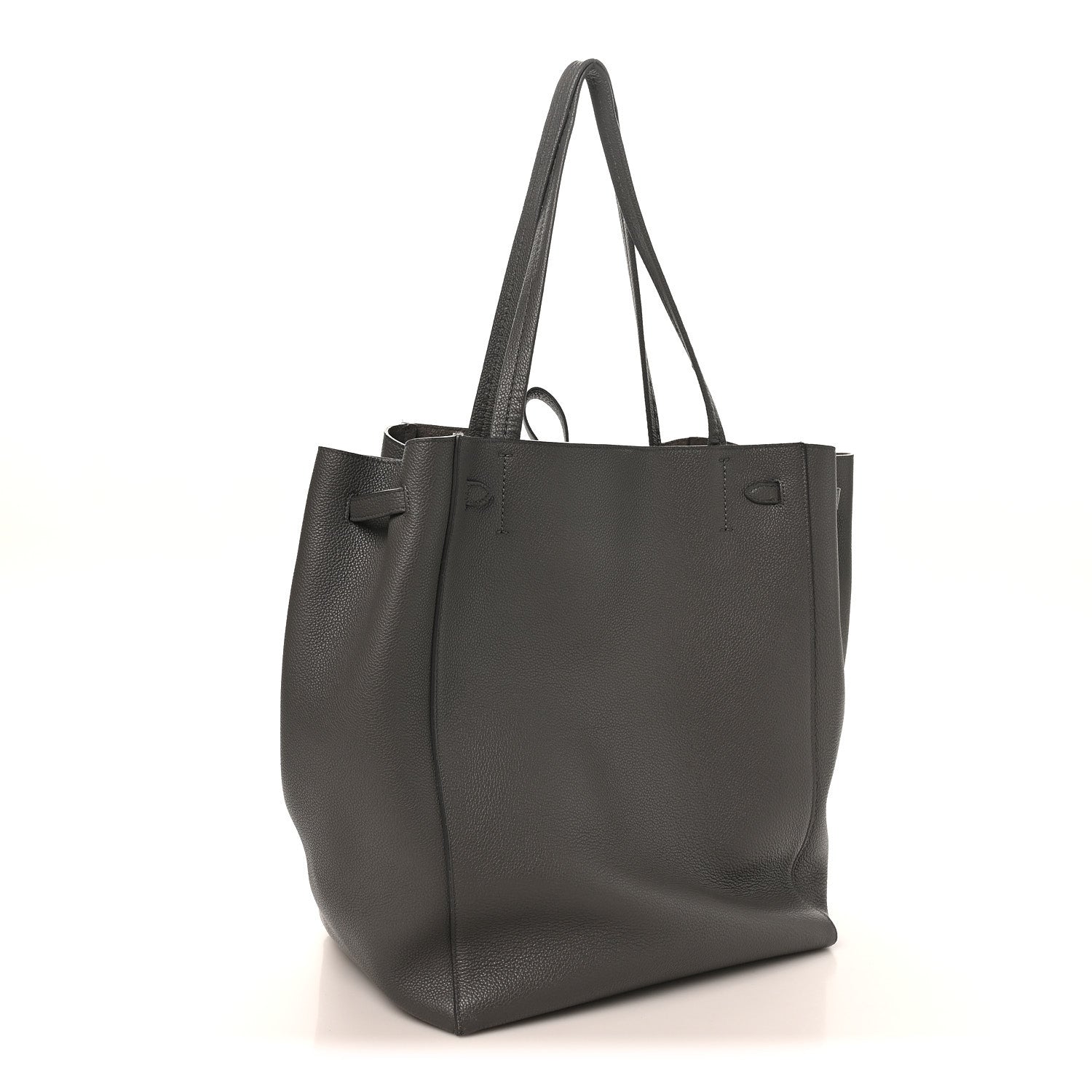 Celine Soft Grained Calfskin Medium Belt Cabas Phantom Grey 3 of 9