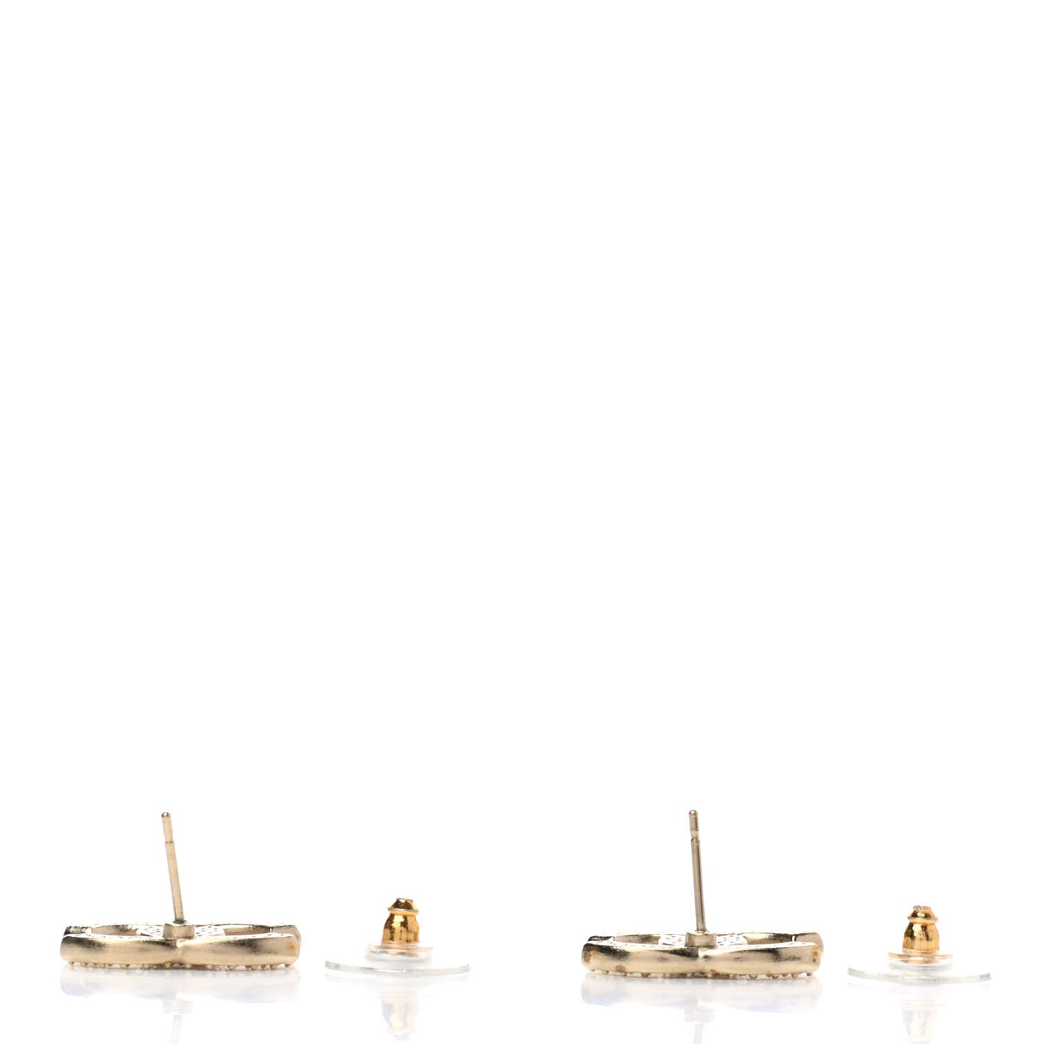 Chanel Crystal CC Earrings Gold 3 of 4