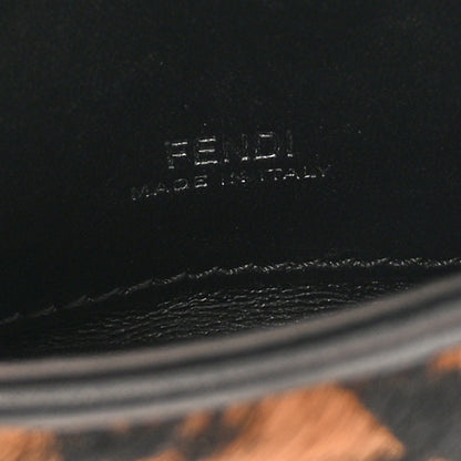 Fendi Sheared Sheepskin Vitello King FF Nano Baguette Charm Tobacco Moro Black 6 of 11
