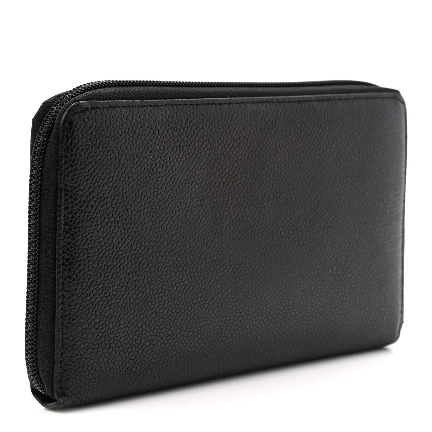 Caviar Large Timeless CC Zip Around Wallet Black