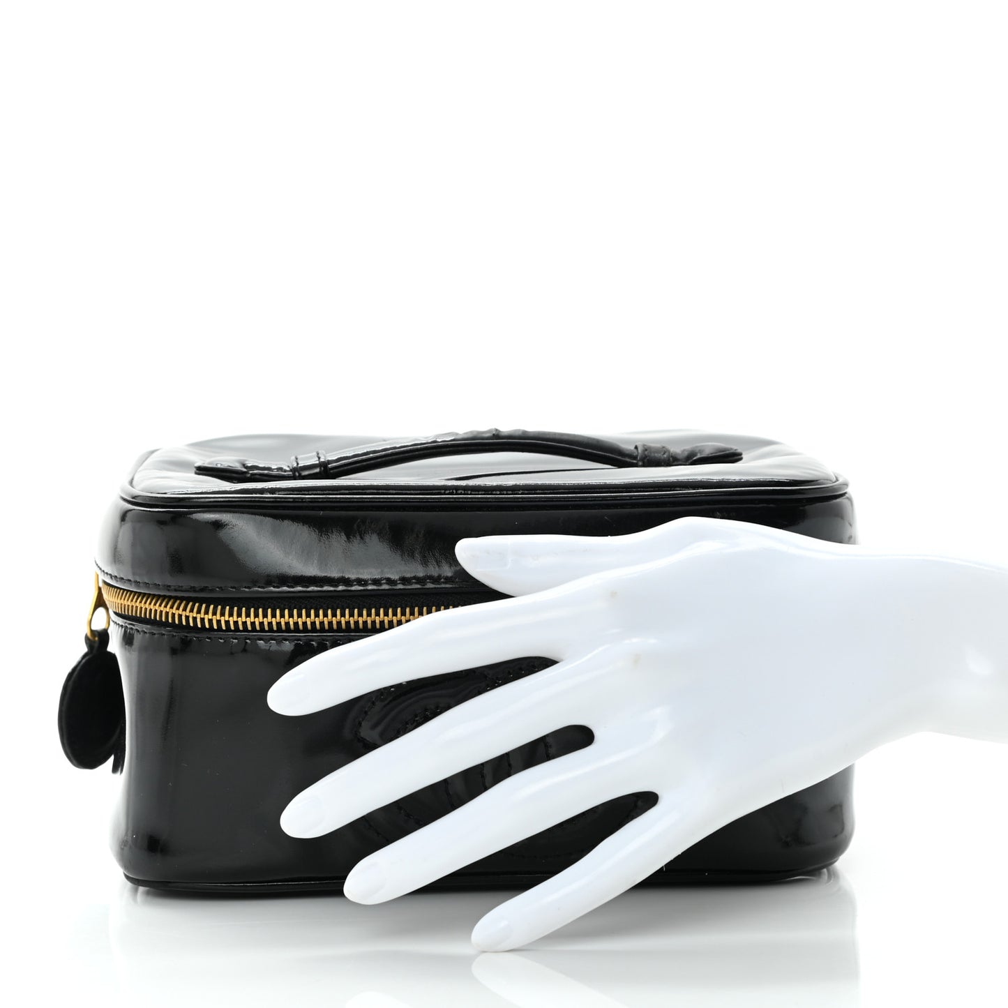 Patent Vanity Cosmetic Case Black
