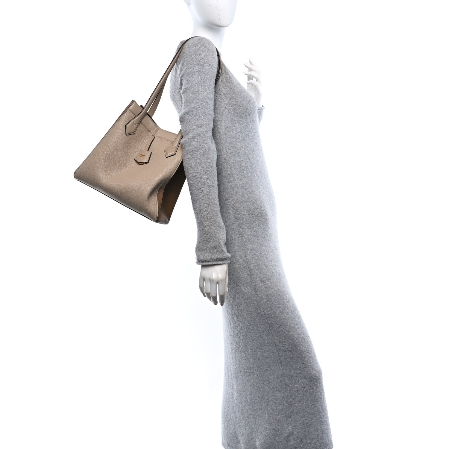 Fendi Vitello Cher Grace Bi-Color Medium Fendi Origami Beige Amido Sand 2 of 9