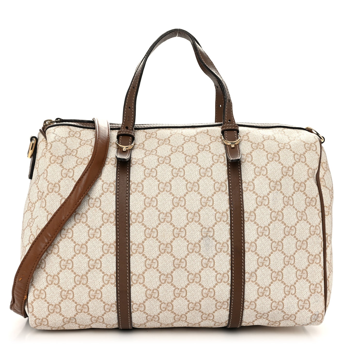 GG Supreme Monogram Calfskin Medium Nice Boston New Mystic White Beige Brown