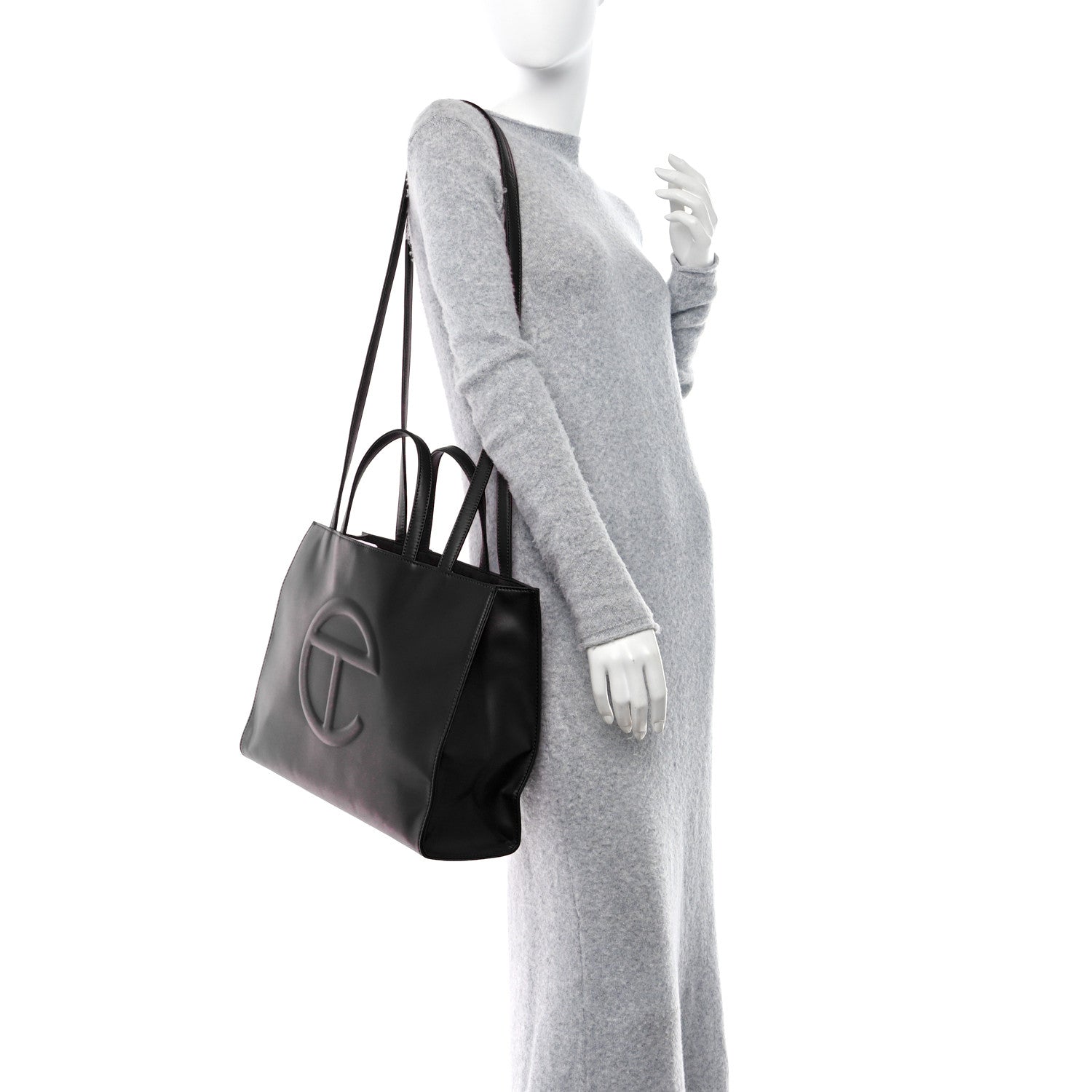 Telfar Vegan Leather Medium Shopping Bag Black 2 of 11