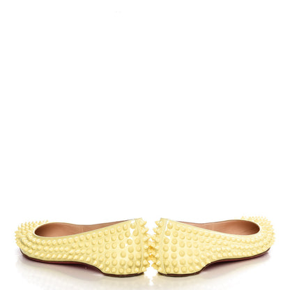 Christian Louboutin Patent Pigalle Spikes Flats 35.5 Lemon 5 of 12