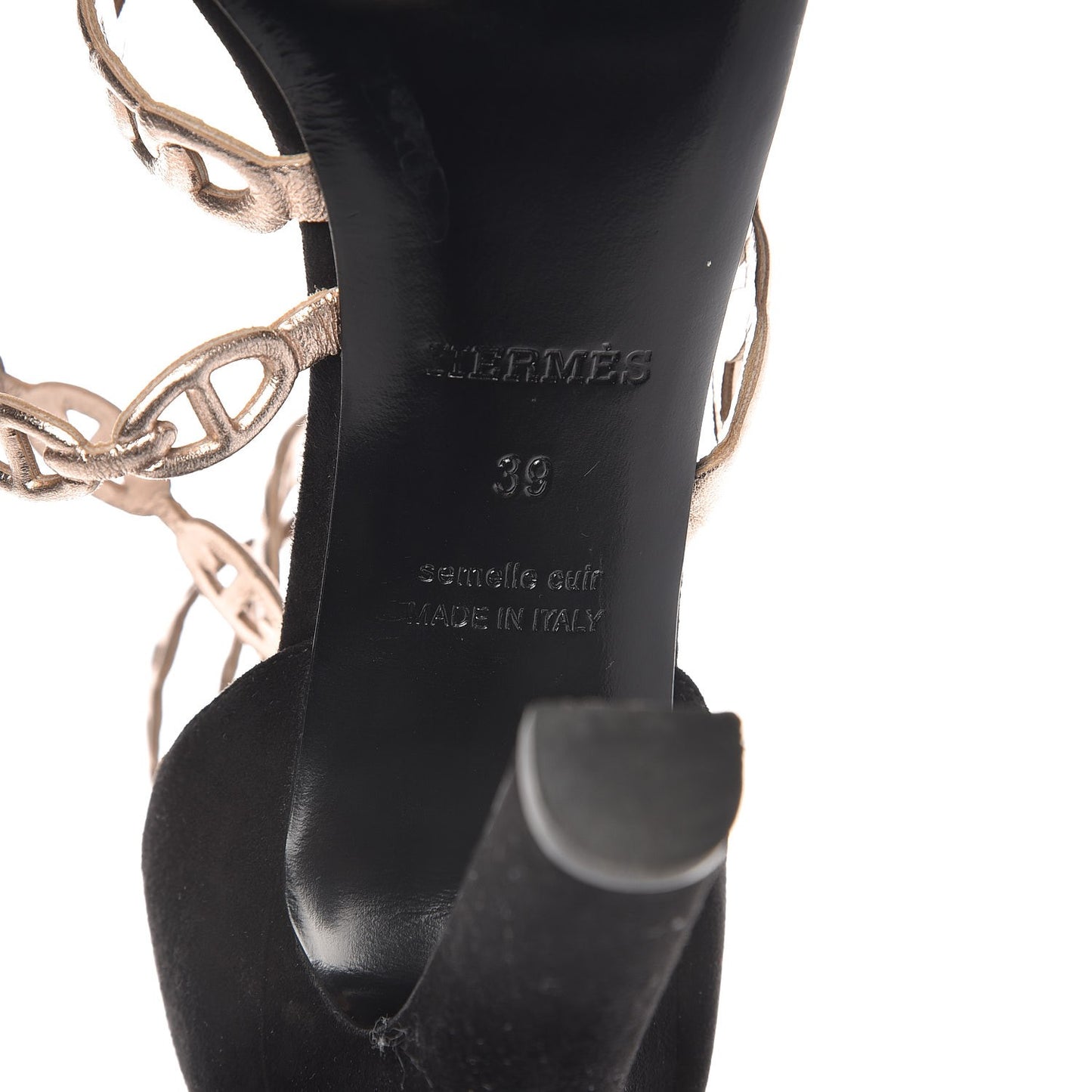 Nappa Chaine d'Ancre Sandal Pump 39 Gold Black