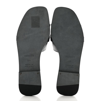 Hermes Calfskin Giulia Sandals 35.5 Black 5 of 10
