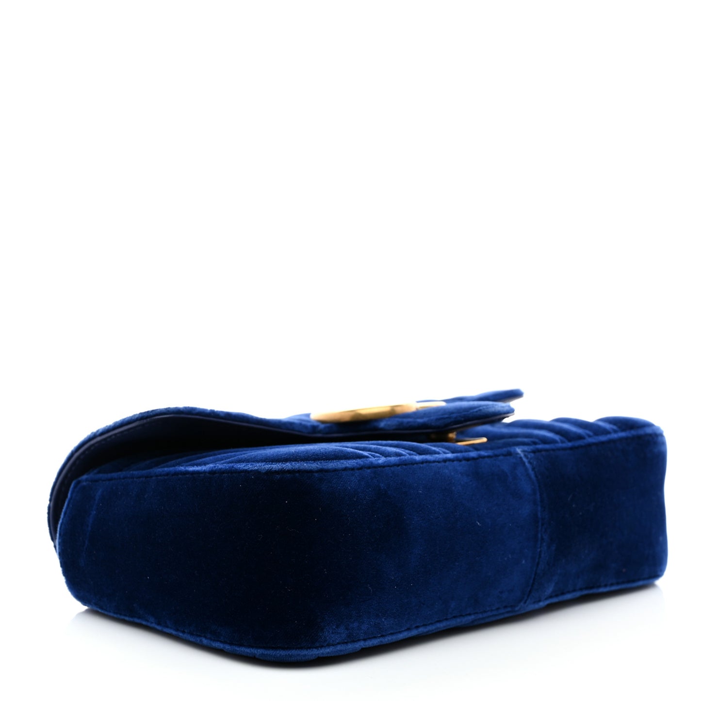 Velvet Matelasse Mini GG Marmont Shoulder Bag Cobalt Blue