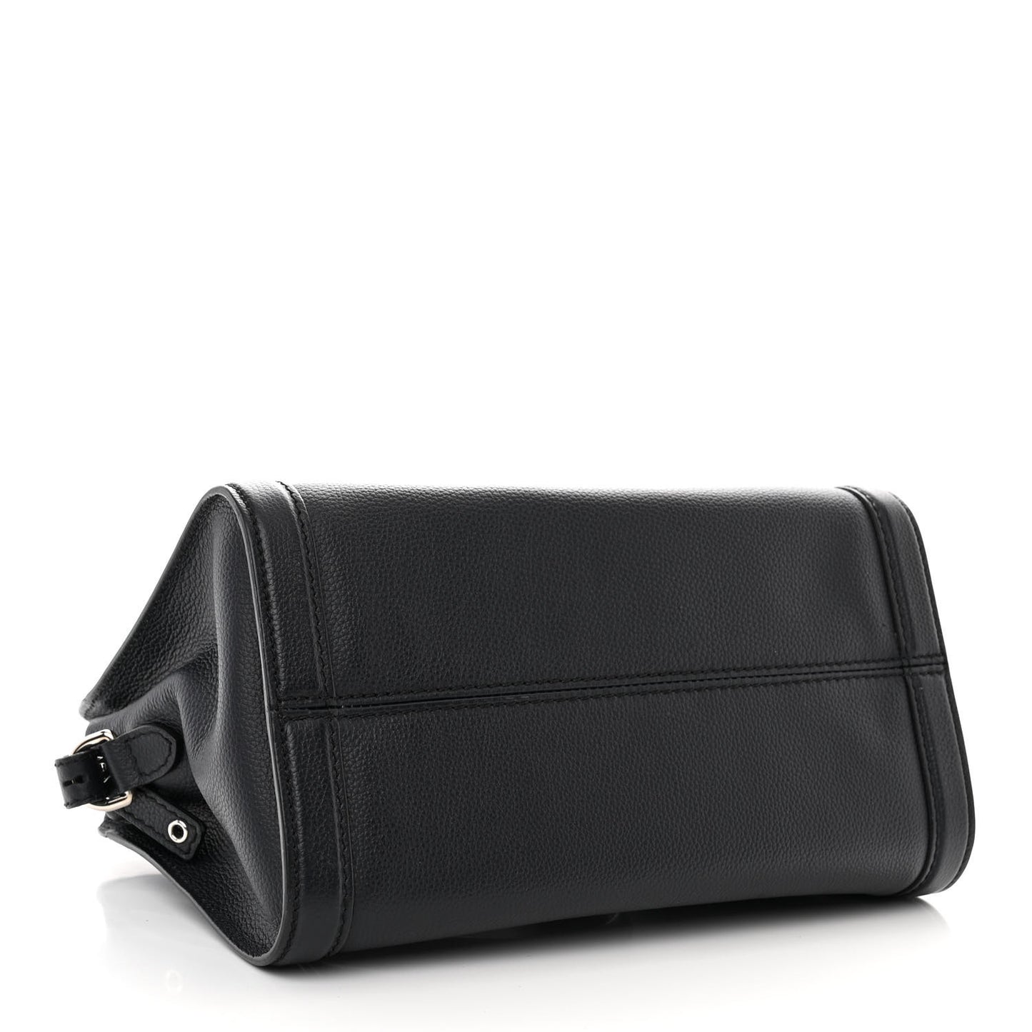 Pebbled Calfskin Small Skull Padlock Zip Around Tote Navy
