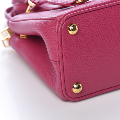 Prada Saffiano Lux Micro Galleria Double Zip Tote Fuxia 8 of 9