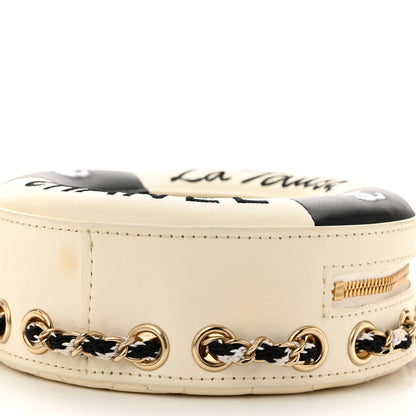 Chanel Lambskin Coco Lifesaver Round Bag Black White 10 of 11