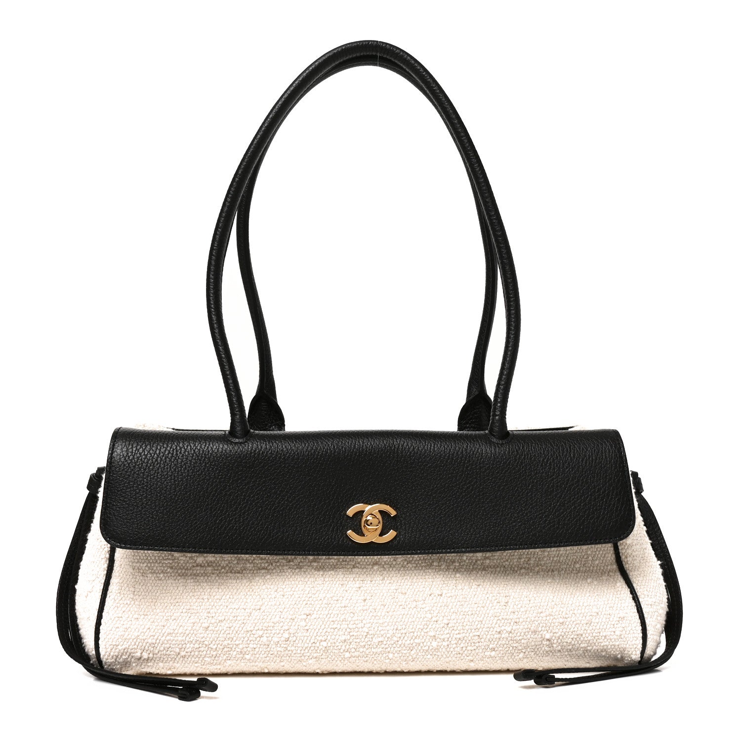 Chanel Grained Calfskin Boucle Urban Essentials Small Shopping Bag Black Ivory 1 of 10