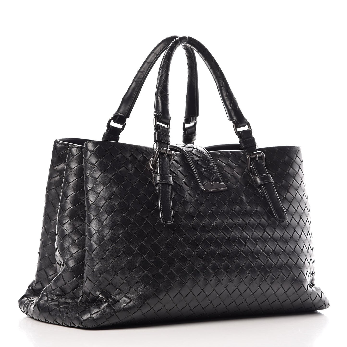 Light Calf Intrecciato Small Roma Black