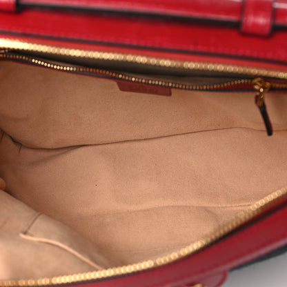 Gucci Suede Calfskin Web Small Ophidia Top Handle Shoulder Bag New Blue Romantic Cherry 5 of 9