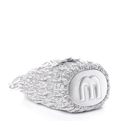 Miu Miu Paillettes Mate Bucket Bag Argento 4 of 9