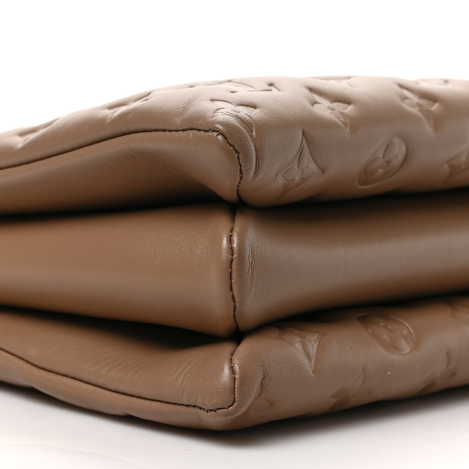 Louis Vuitton Lambskin Embossed Monogram Coussin MM Taupe 7 of 8