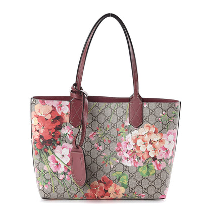 Gucci GG Supreme Monogram Blooms Small Reversible Tote Beige Multicolor Dry Rose 1 of 8